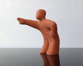 Miniature figure Person pointing finger, for Psychotherapy and Sand Play, Therapeutic sculptures, dynamic figurine, Play therapy tool