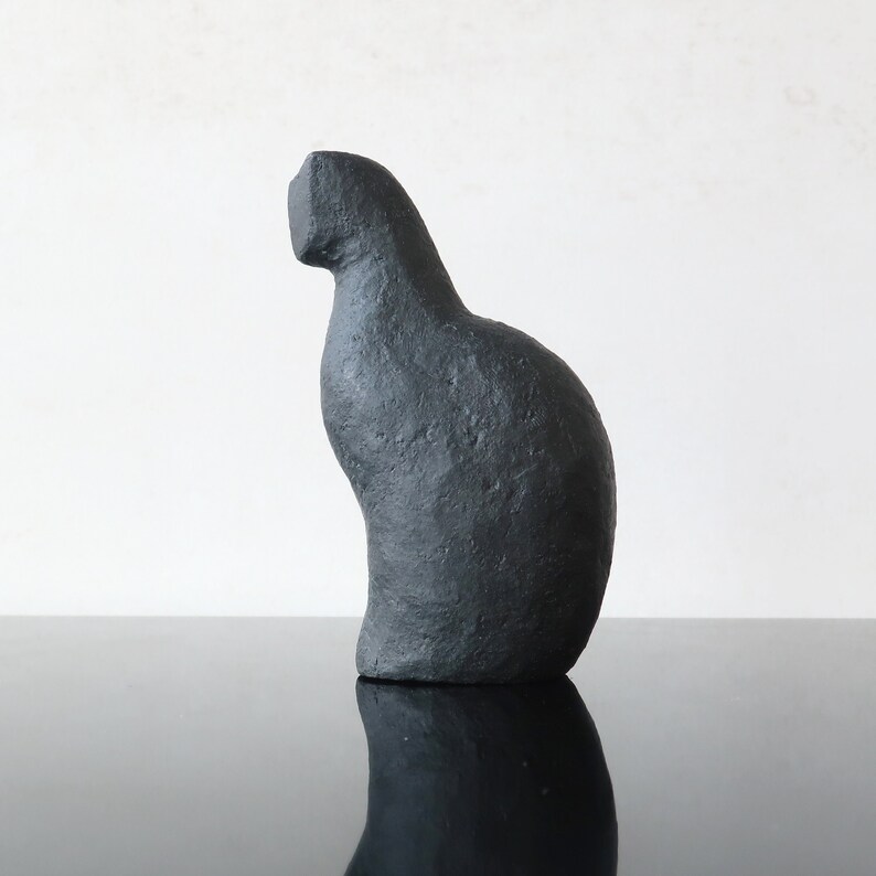 Ceramic sculpture Cat, home decor, gift, minimalist figure image 7