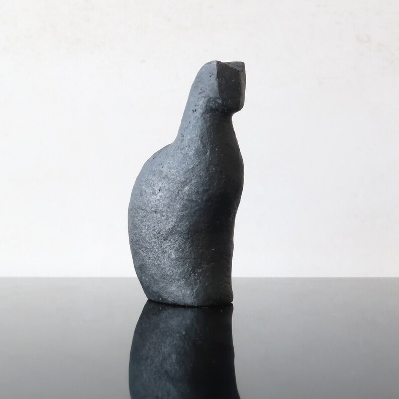 Ceramic sculpture Cat, home decor, gift, minimalist figure image 9