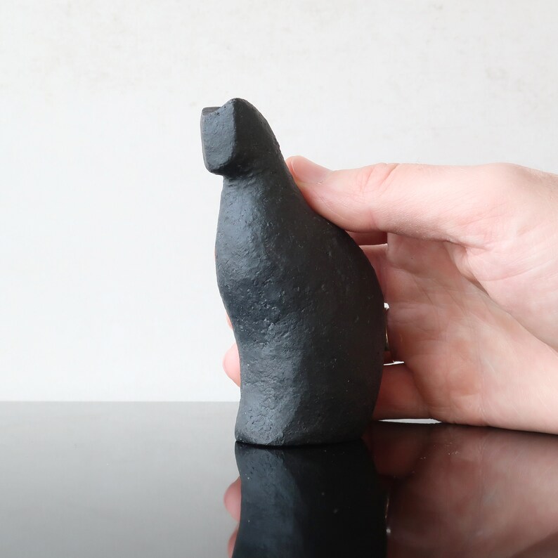 Ceramic sculpture Cat, home decor, gift, minimalist figure image 10