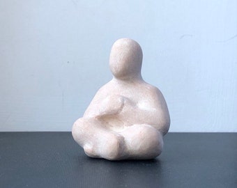 Miniature figure "Peace of mind" for Psychotherapy and Sand Play,  Play therapy tool, dynamic figurine, ceramic