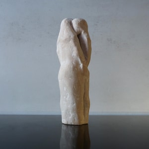 Embracing Same-Sex Female Couple Ceramic Sculpture, LGBT Art
