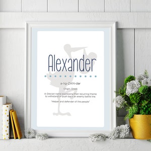 Alexander - Baby Jungen Namensdruck | Kinderzimmer Kunst Dekor | Baby Shower Geschenk | Digitaler Download | Druckbare Wandkunst