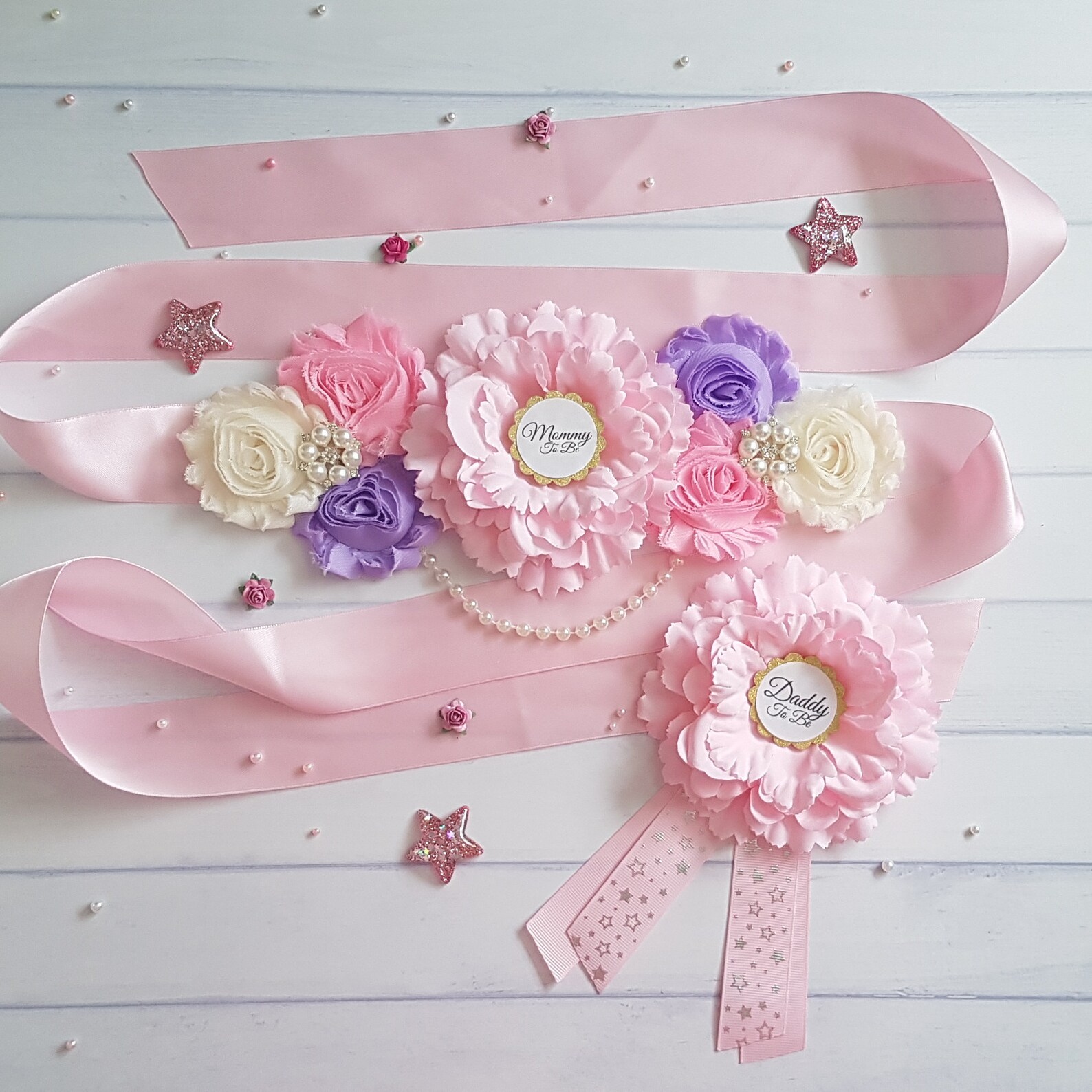Girl Baby Shower Mommy to Be Sash Mom to Be Flower Sash Etsy