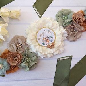 Safari Baby Shower Mommy To Be Belly Sash, Woodland Mom To Be Bump Sash, Jungle Maternity Bump Sash, Mama To Be Woodland Theme Flower Sash