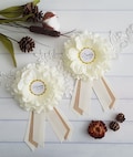 Ivory and Beige Baby Shower Pins, Mom and Dad To Be Corsage Set, Mommy To Be Button, Daddy To Be Pin, Mommy and Daddy To Be Keepsake Gift