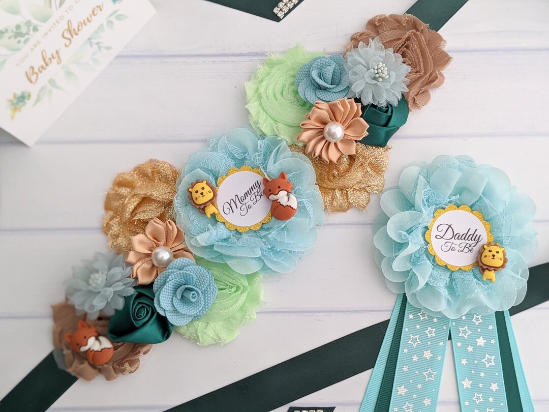 Woodland Baby Shower Sash Belt, Safari Maternity Sash, Jungle Mommy to Be Sash, Mom to Be Belly