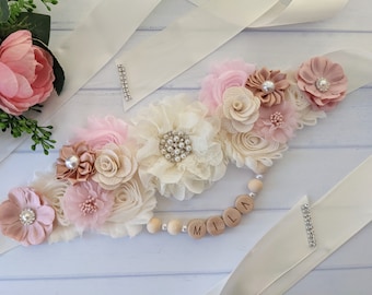 Boho Baby Shower, Baby Sprinkle Gift, Expecting Mom Gift, Pregnant Sister Gift, Mom To Be Sash, Baby Shower Sash, Maternity Sash, Belly Sash