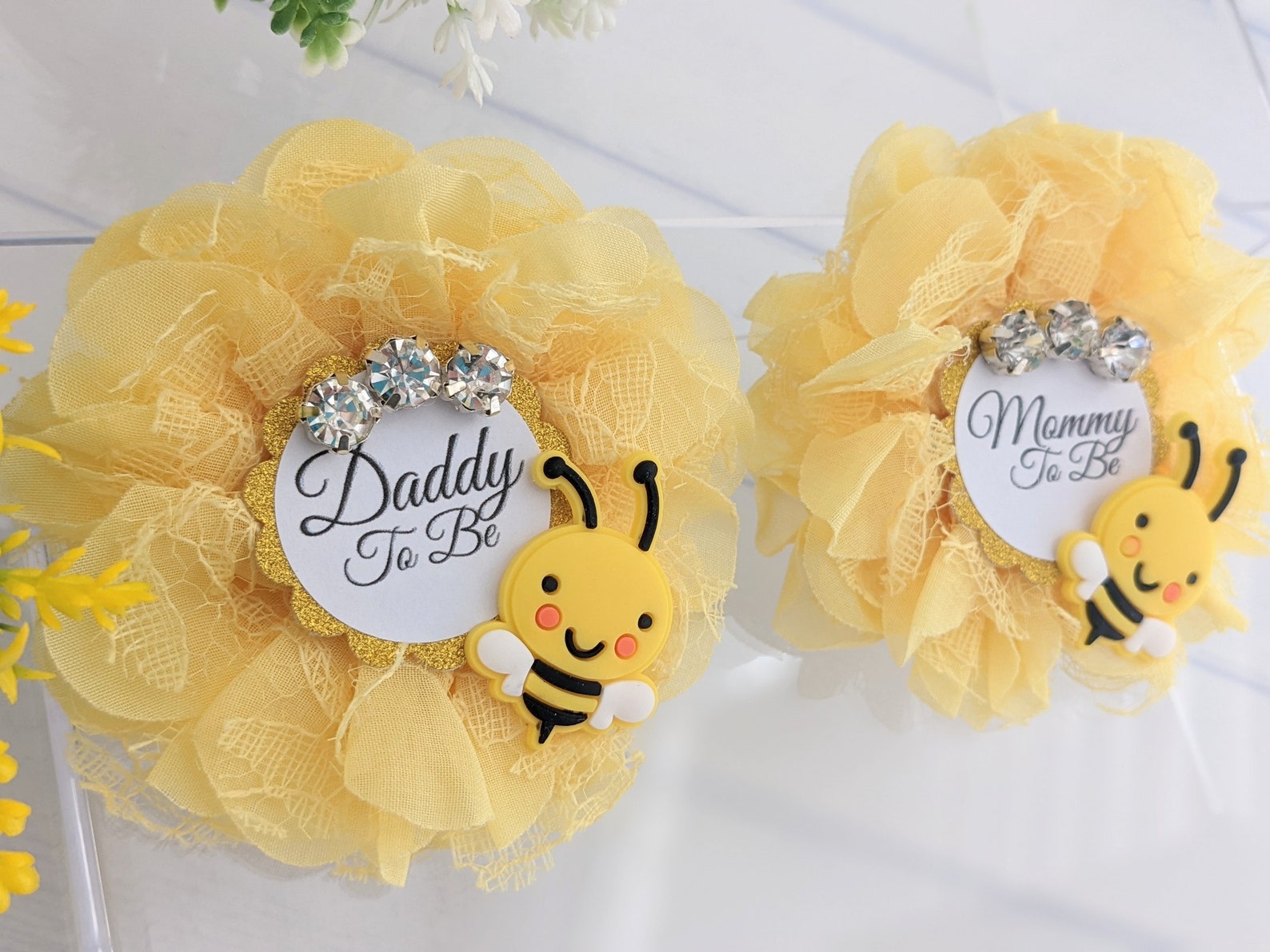 Mommy to Bee Pin Baby Reveal Ribbons Pregnancy Announcement - Etsy