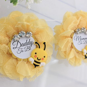 Mommy to Bee Pin, Baby Reveal Ribbons, Pregnancy Announcement Pins, Baby Announcement Button ...