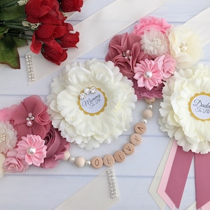 Faja de maternidad para embarazadas Baby In Bloom, faja para la barriga de bebé embarazada, faja de flores para baby shower de futura mamá, faja para la barriga de futura mamá