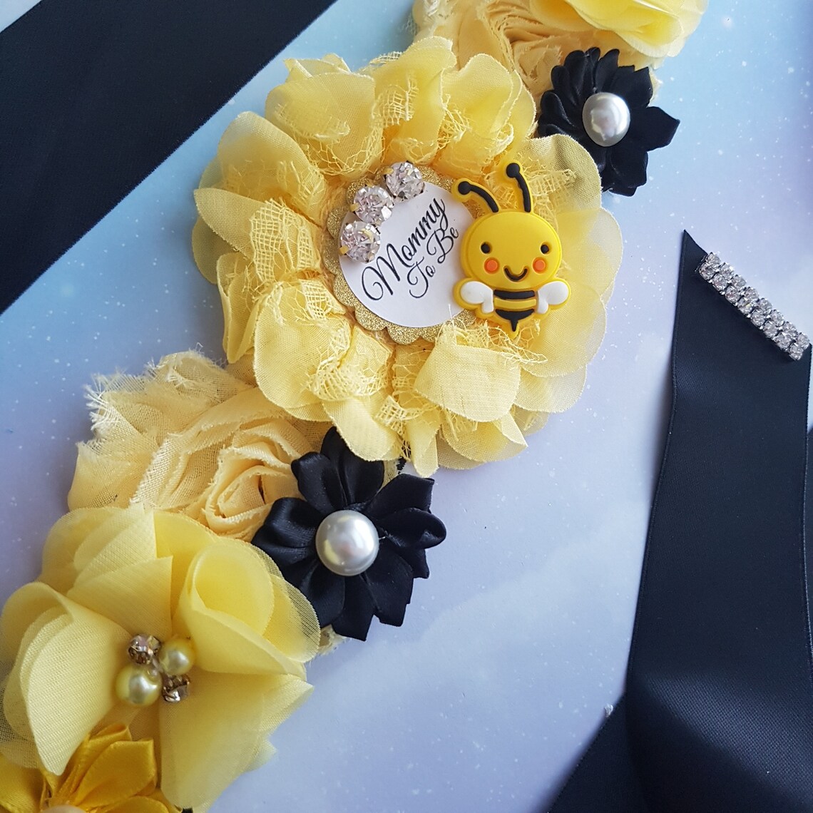 Bee Baby Shower Bumble Bee Baby Sprinkle Maternity Sash Etsy