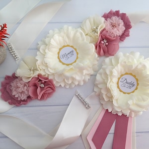 Blush Pink Mom To Be Sash, Baby Shower Sash, Maternity Sash, Dusty Pink Pregnant Mom Sash, Baby Belly Bump Sash, Baby Sprinkle Girl Shower