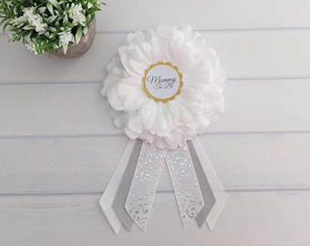 Mommy To Be Pin, Baby Shower Ribbon, Baby Announcement Pin, Pregnancy Announcement Button, Mom To Be Corsage, Mother To Be Keepsake Gift