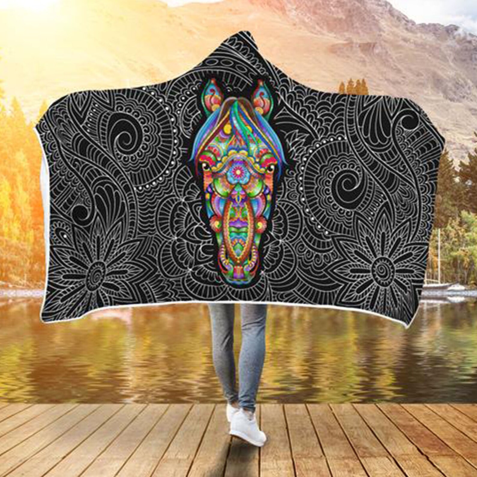 Hooded Blanket Horse Design Wear Gift For Horse Riders and Etsy