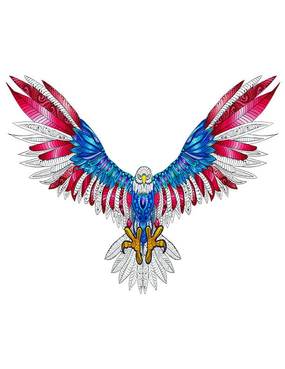 Eagle Printable Coloring Page For Adult Etsy Eagle Printable Coloring Page For Adult Etsy