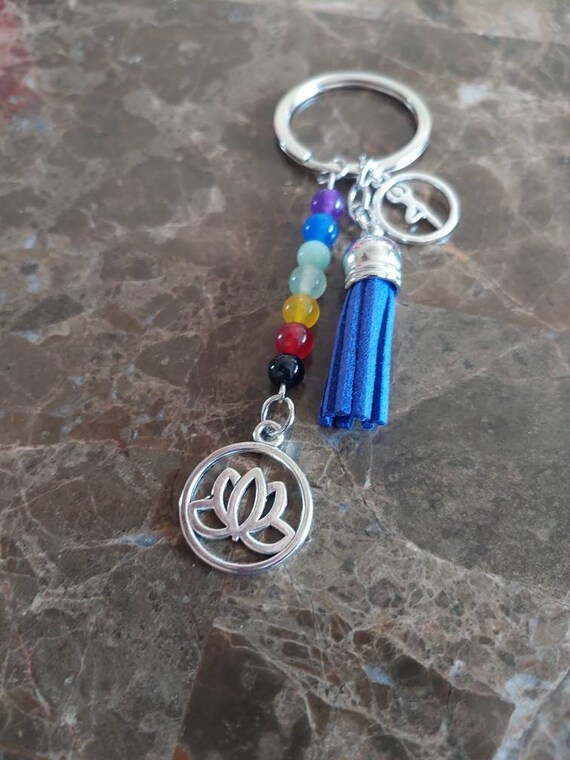 Lotus Key Chain Crocheted with Hemp