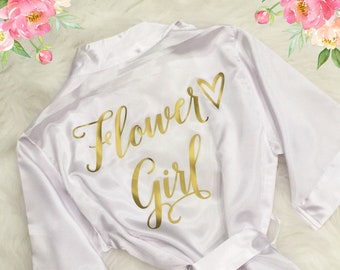 Flower Girl Gift, Flower Girl Robe, Lace Bridesmaid Robes, Bridesmaid Gifts, Bridal Party Robes, Bride Robe, Wedding Robes, Getting Ready