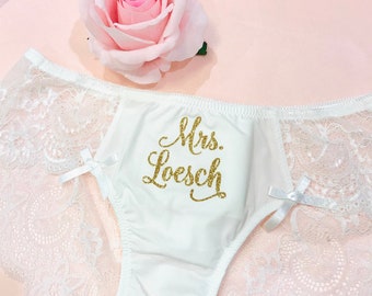 Personalized Panties, Mrs Underwear, Property of Panties, Bridal Shower Gift, Name Underwear, Bachelorette Gift, Honeymoon, Lingerie