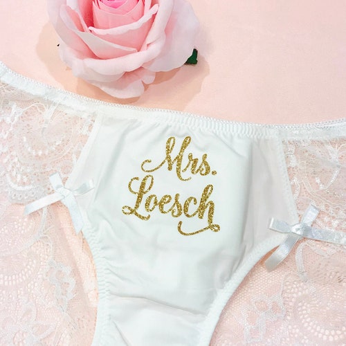 Personalized Lingerie Bride Panties Bridal Shower Gift Mrs Etsy