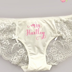 Personalized Lingerie, Bride Panties, Bridal Shower Gift, Bachelorette Party Gift, Personalized Underwear, Honeymoon,, Bride Gift