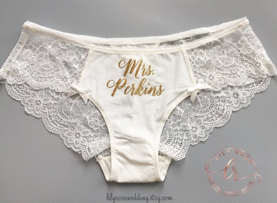 Personalized Lingerie, Bride Panties, Bridal Shower Gift, Mrs