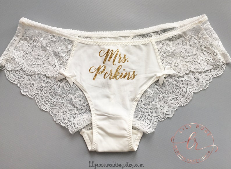 Personalized Lingerie Bride Panties Bridal Shower Gift Mrs Etsy