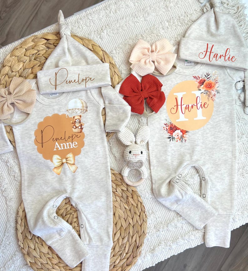 Personalized Baby Girl Outfit, Newborn Baby Hospital Coming Home Outfit