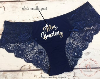 Personalized Bride Panties with Lace, Bridal Shower Gift