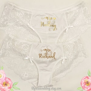 Personalized Panties, Custom Underwear, Bride Panties, Bridal Shower Gift, Mrs Panties, Personalized Underwear, Bachelorette, Bride Gift image 2