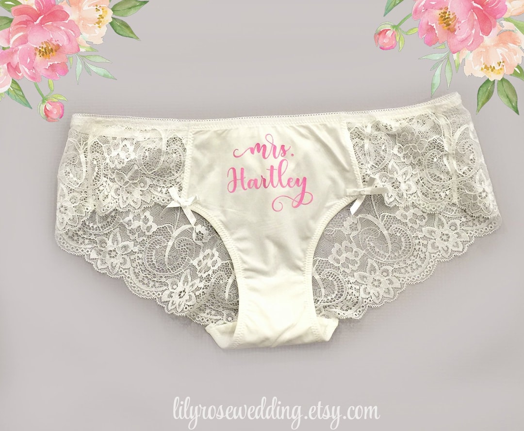 Personalized Lingerie, Bride Panties, Bridal Shower Gift, Bachelorette  Party Gift, Personalized Underwear, Honeymoon,, Bride Gift 
