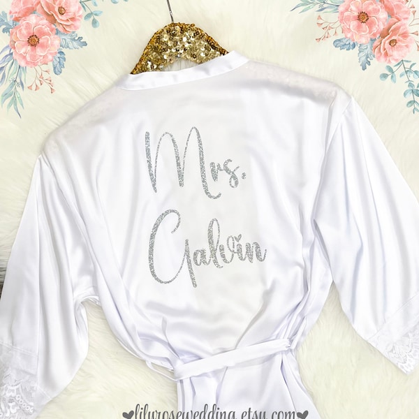 Bride Robe, Bridesmaid Robes, Wedding Robe, Getting Ready Robe, Bridal Shower, Wedding Robe Gift, Bride Gift, Wedding Gift, Mrs Robe