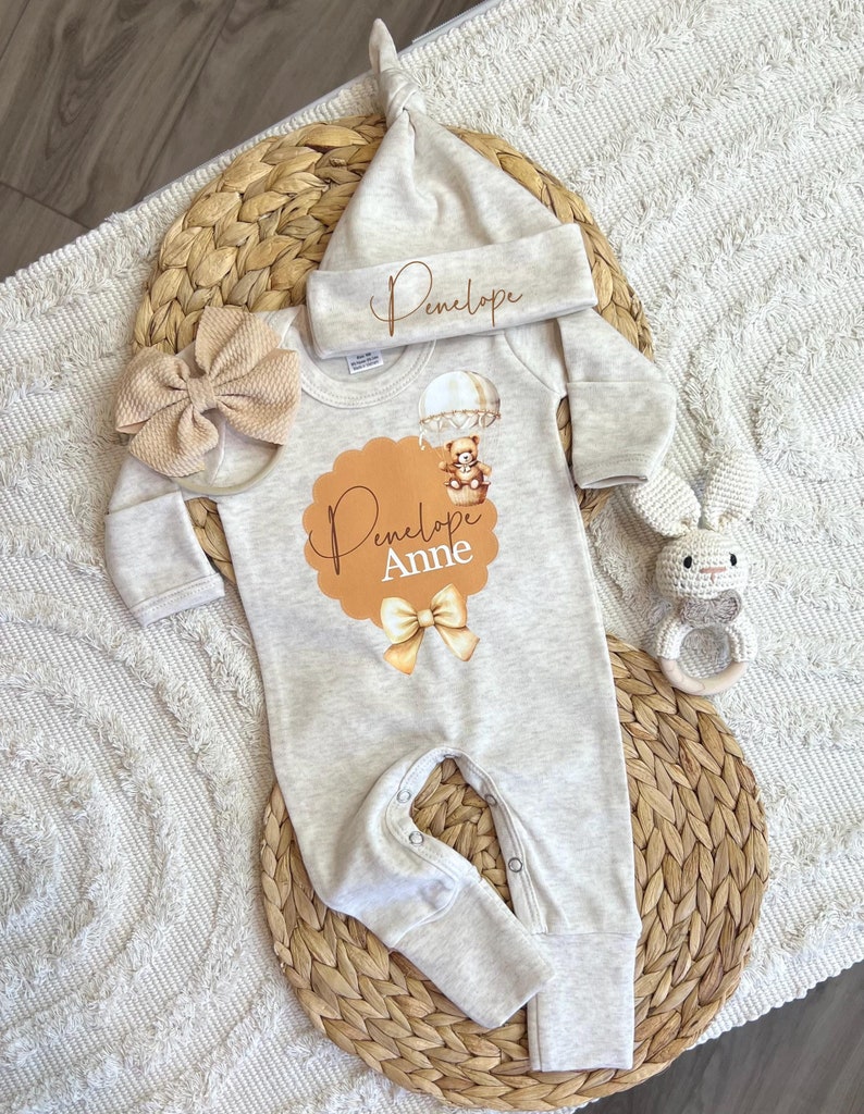 Personalized Baby Girl Outfit, Newborn Baby Hospital Coming Home Outfit