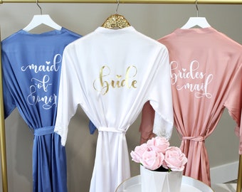 Bridesmaid Robes, Bridesmaid Gift, Bride Robe, Wedding Robes, Bridal Party Robes, Robes Pajamas for Bridesmaids, Wedding Gift, Bride Gift