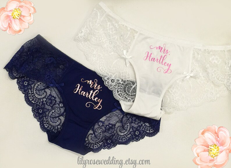 Personalized Panties, Custom Underwear, Bride Panties, Bridal Shower Gift, Mrs Panties, Personalized Underwear, Bachelorette, Bride Gift image 6