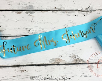 Bachelorette Party Sash, Bride Sash, Bridal Sash, , Bride to be Sash, Mrs Sash, Future Mrs Sash, Glitter Sash, Maid of Honor, Bridal Party