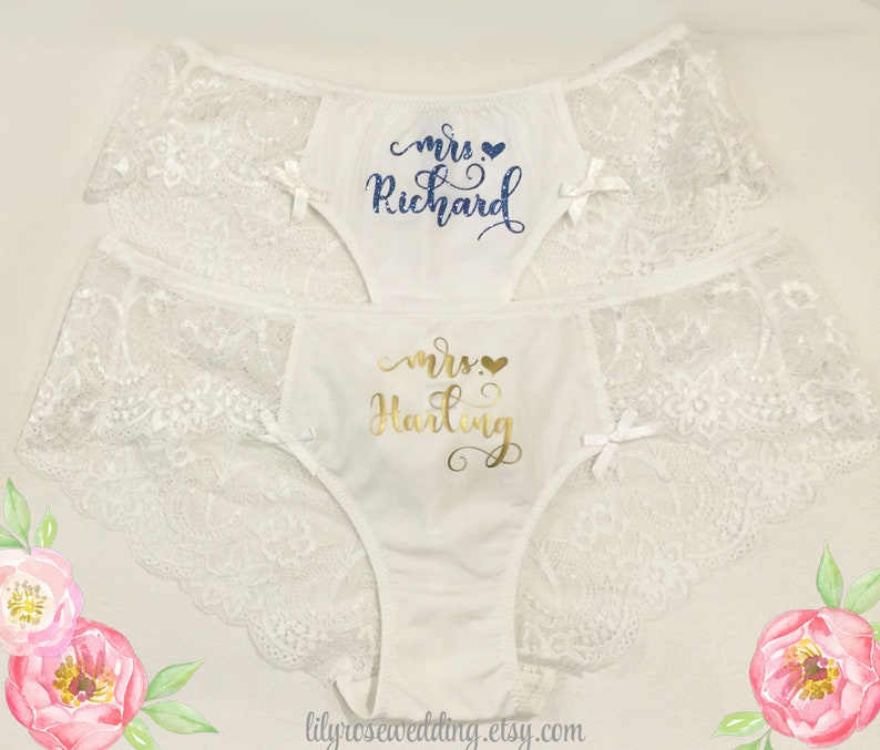 Personalized Panties, Custom Underwear, Bride Panties, Bridal Shower Gift, Mrs Panties, Personalized Underwear, Bachelorette, Bride Gift image 8