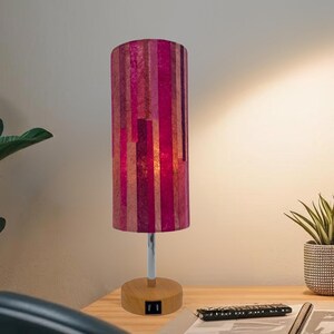 Purple Banana Fiber Lampshade: Sustainable Boho Lighting (15x34 cm)