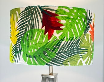 Tropical Leaves Lampshade: Handcrafted Mulberry Paper Art Decor (50x30 cm)