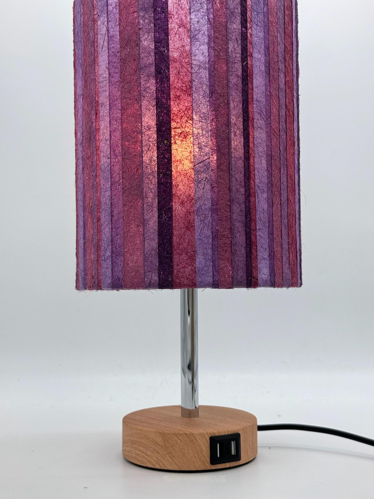 hand painted purple touch bedside lamps