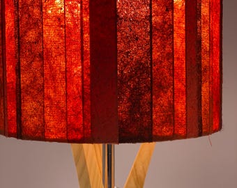 Banana Fiber Paper Lampshade | Red | Handmade Sustainable Lighting | 20x25 cm