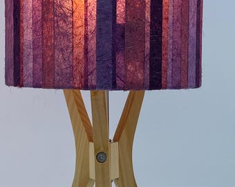 Banana Fiber Paper Lampshade | Purple | Handmade Sustainable Lighting | 20x25 cm