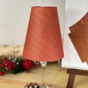 Lampshades for Wine Glass, Winter  REDS Tones, Unique Candle Holder, Party Decoration, Christmas Decoration, Tea Light Holder