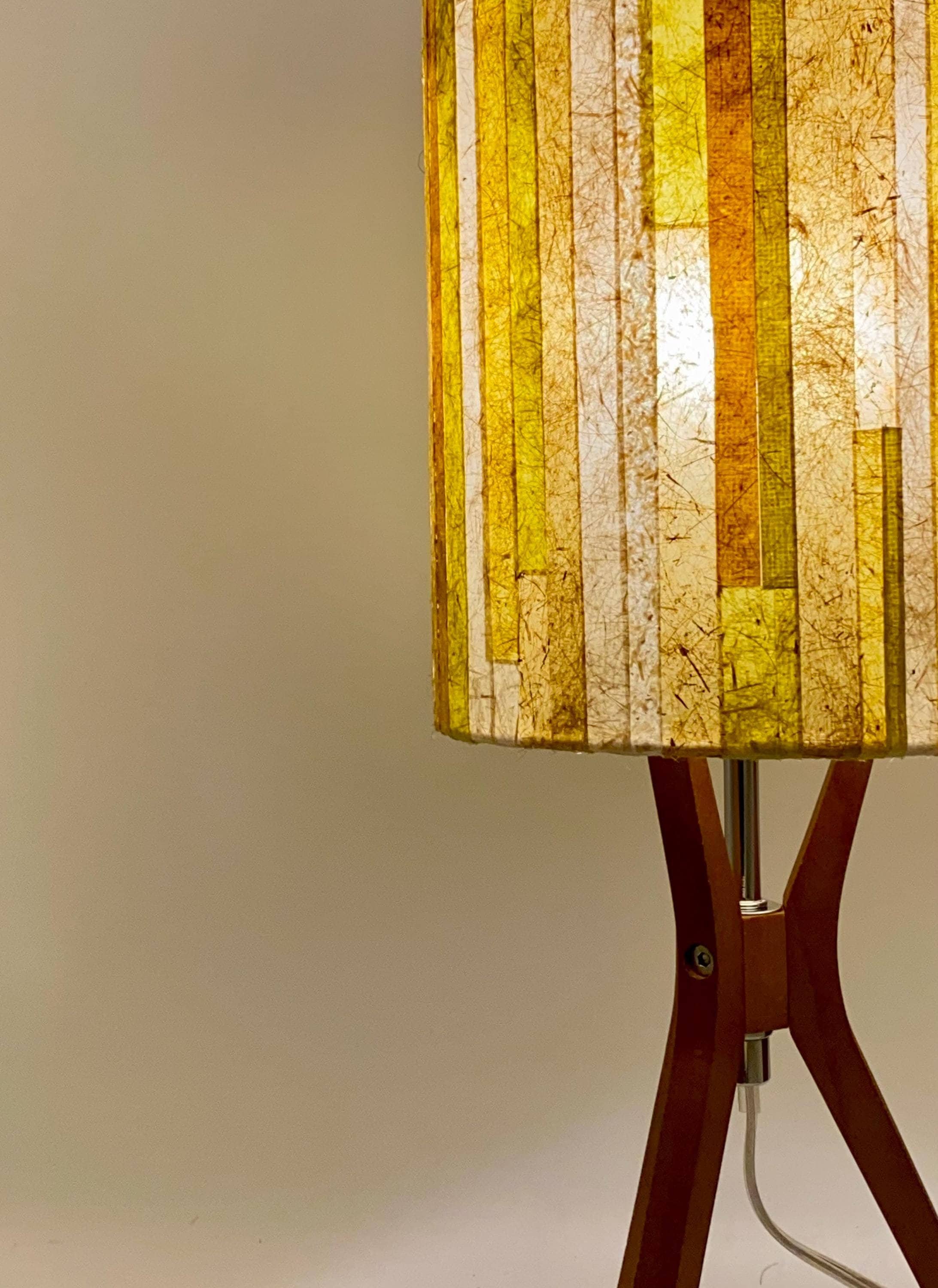 Yellow Banana Paper Lampshade – Artisan-Made | Two Styles: Uniform or Irregular | Sustainable Lighting | Optional Base