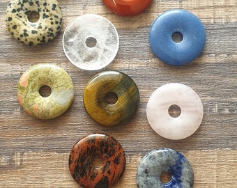 Pi stone, Gemstone Donut, Gemstone Pi Stone, Crystal Donut, Gemstone Donut