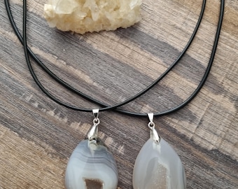 Druzy Achat Halskette, Druzy Achat Anhänger