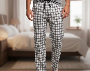 Black & White Tartan Herren Pyjama Hose