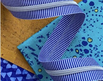 Blue Stripe Nylon Zipper By Sassafras