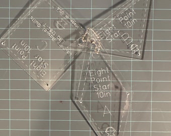 Acrylic Eight Point Star Templates - 10" by Laundry Basket Quilts