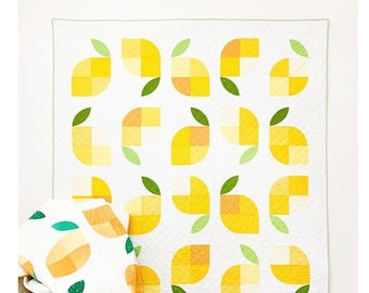 Memi's Lemons Runner, Baby, Throw, Queen Quilt Pattern By Fran Gulick Of Cotton And Joy
